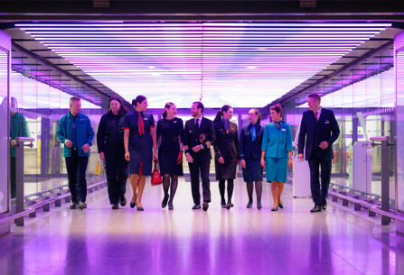 Staff of IAG airlines and IAG Cargo posing at Heathrow
