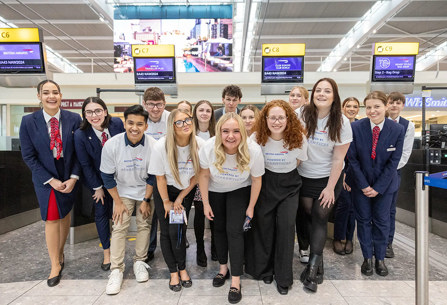 British Airways customer service apprentices posing