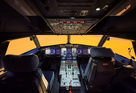 Cockpit of Vueling aircraft