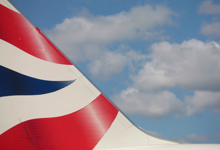 British Airways plane tail fin