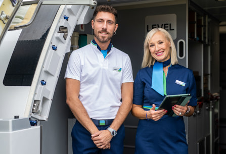 LEVEL cabin crew posing