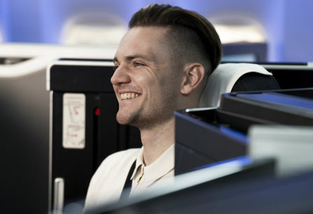 British Airways Club World customer on board