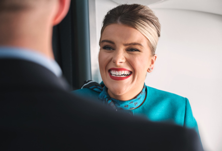 Aer Lingus female member of cabin crew