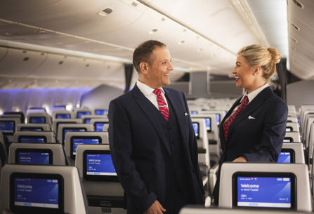 Two British Airways cabin crew members on board plane