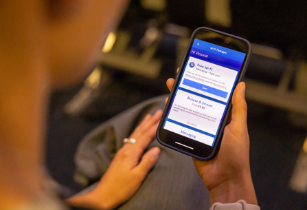 Passenger using British Airways app