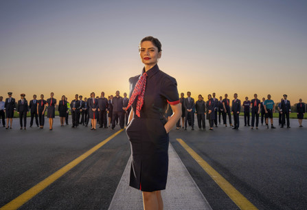 British Airways cabin crew posing